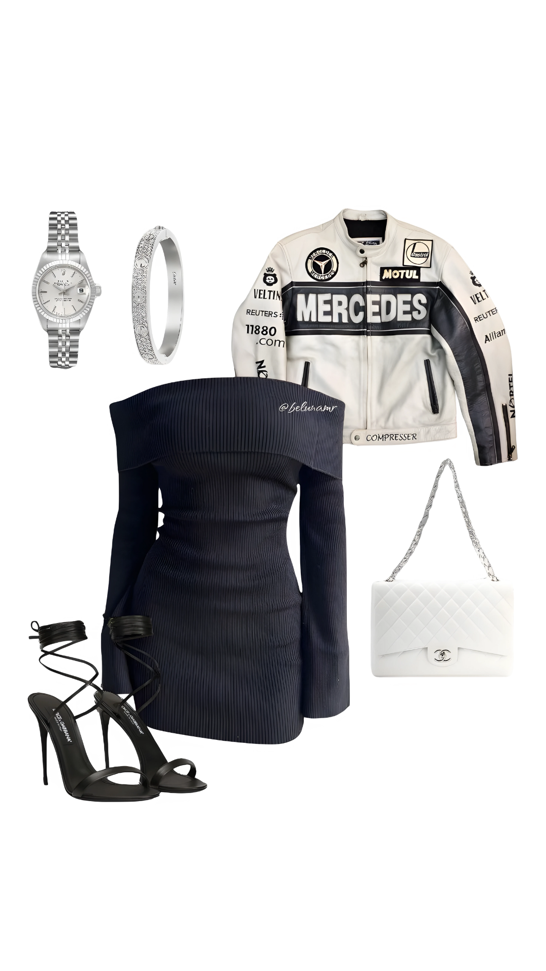 White Mercedes Leather Jacket – SLIKDRIP® F1 Edition