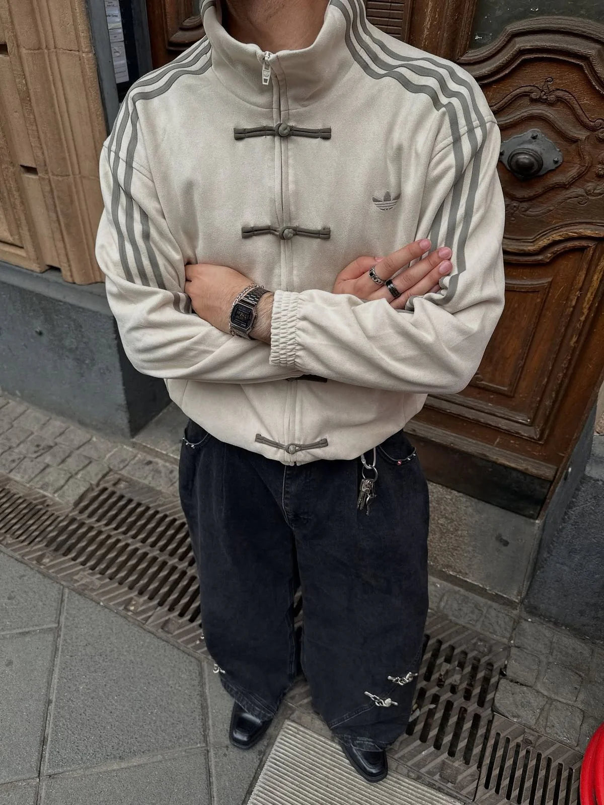 CNY-Inspired Premium Off White Suede Jacket