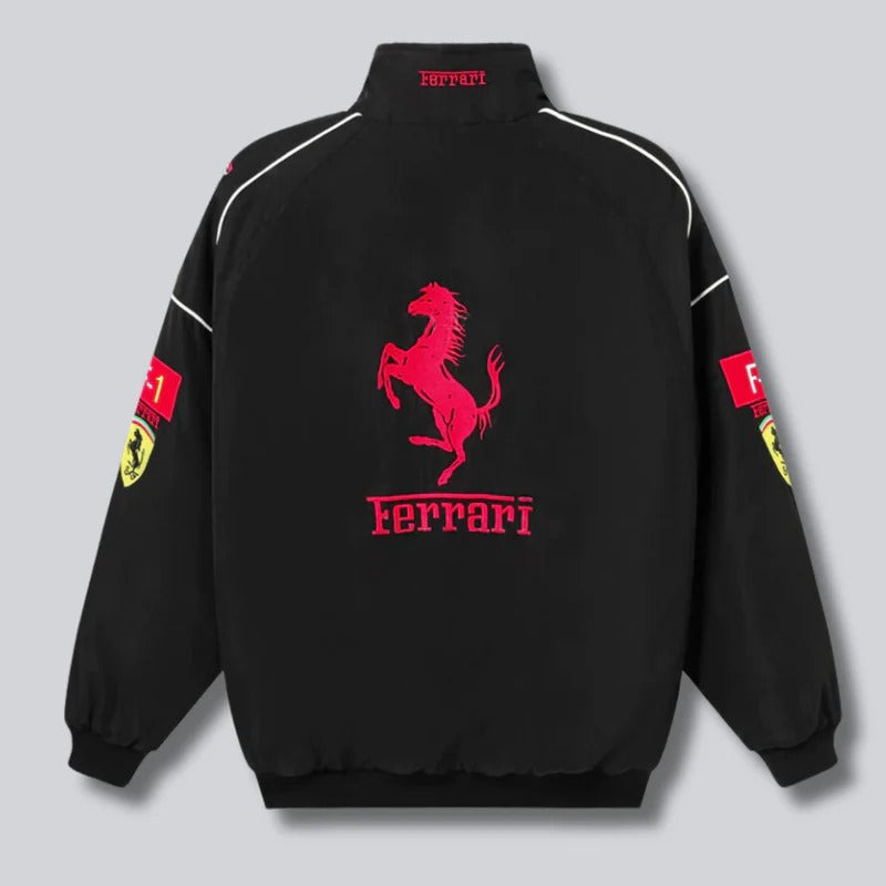 Unisex Ferrari Racing Jacket | Vintage F1 | Motorsport Fashion Style | Black