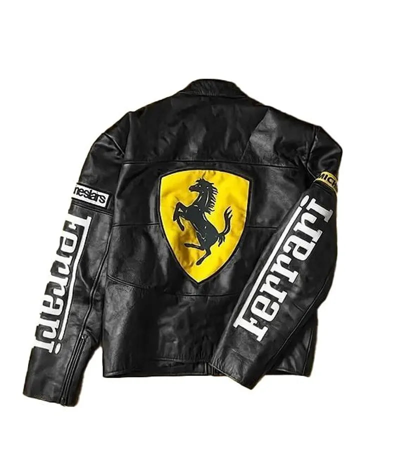 Black Ferrari Leather Jacket | SLIKDRIP® Limited Drop
